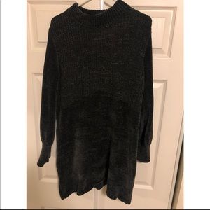 Charcoal Chenille Sweater Dress